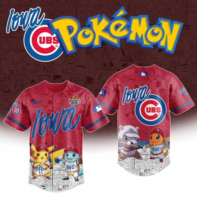 Limited Edition Iowa Cubs Pokémon Jersey – Catch 'Em All Style For Fans!