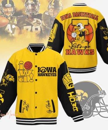 Iowa Hawkeyes Varsity Jacket - Bold Yellow & Black Sports Apparel For Fans