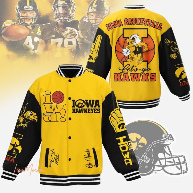 Iowa Hawkeyes Varsity Jacket - Bold Yellow & Black Sports Apparel For Fans