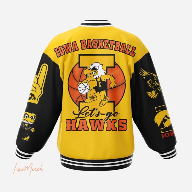 Iowa Hawkeyes Varsity Jacket - Bold Yellow & Black Sports Apparel For Fans - Image 3