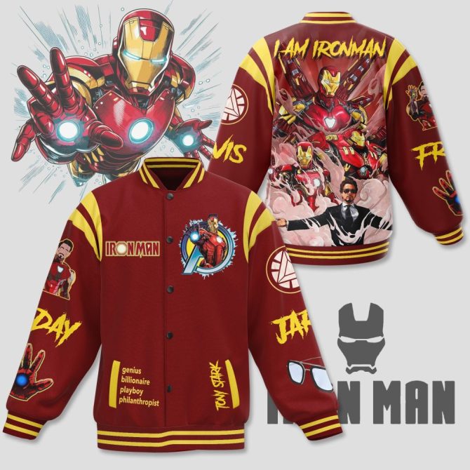 Iron Man Varsity Jacket - Marvel Superhero Bomber For Fans - Unleash Your Inner Genius