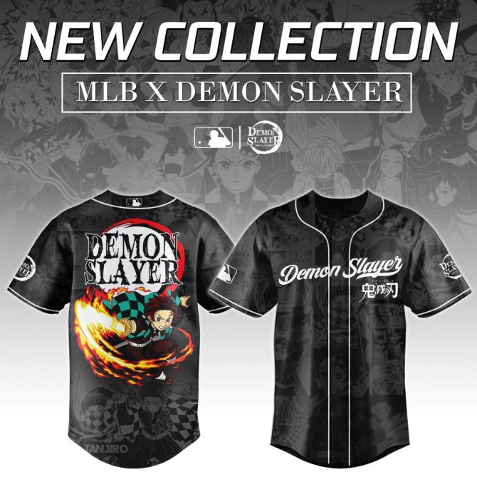 Limited Edition Mlb X Demon Slayer Baseball Jersey - New Collection, Unisex, Anime Fans Must-Have