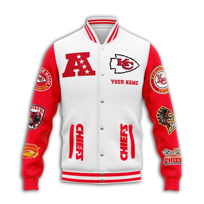 Customizable Kansas City Chiefs Varsity Jacket - Personalized Name, Stylish Fan Gear - Image 2