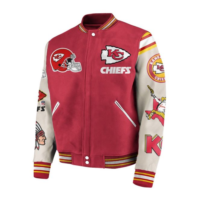 Chiefs Varsity Jacket - Bold Red & White, Never Retreat - Perfect For Fans! - Image 2