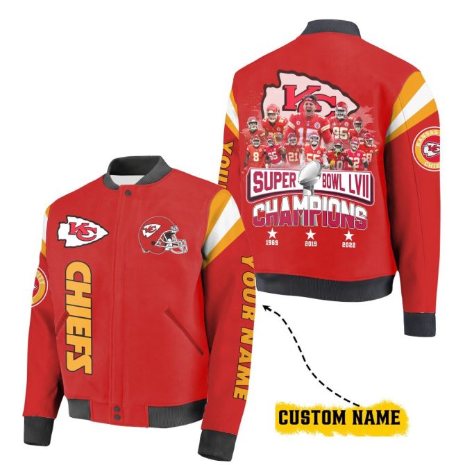 Custom Kansas City Chiefs Super Bowl Lvii Champions Jacket - Personalize Now!