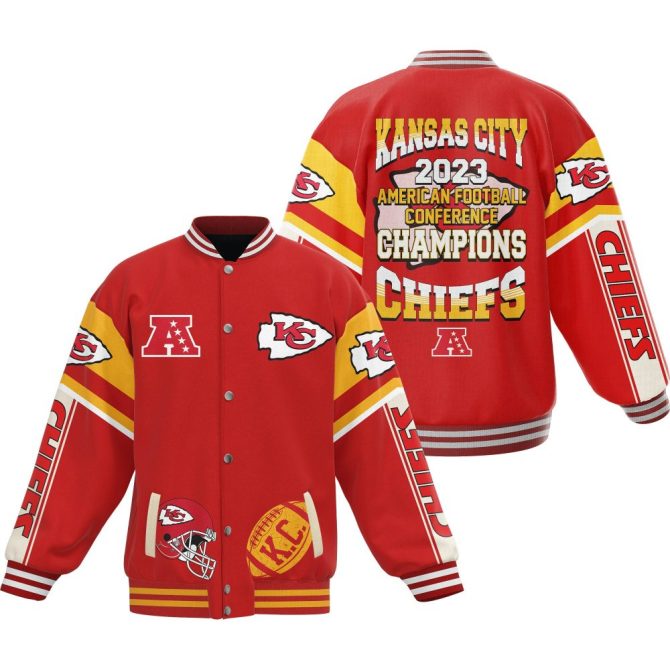 Kansas City Chiefs 2023 Afc Champions Jacket - Celebrate Victory In Style!