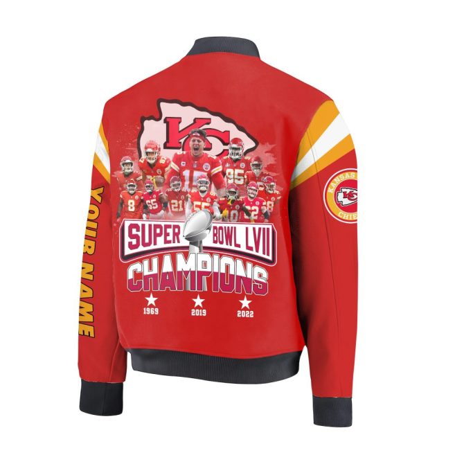 Custom Kansas City Chiefs Super Bowl Lvii Champions Jacket - Personalize Now! - Image 3