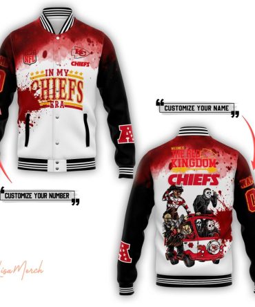 Customizable Chiefs Varsity Jacket - Personalized Name & Number - Perfect For Nfl Fans