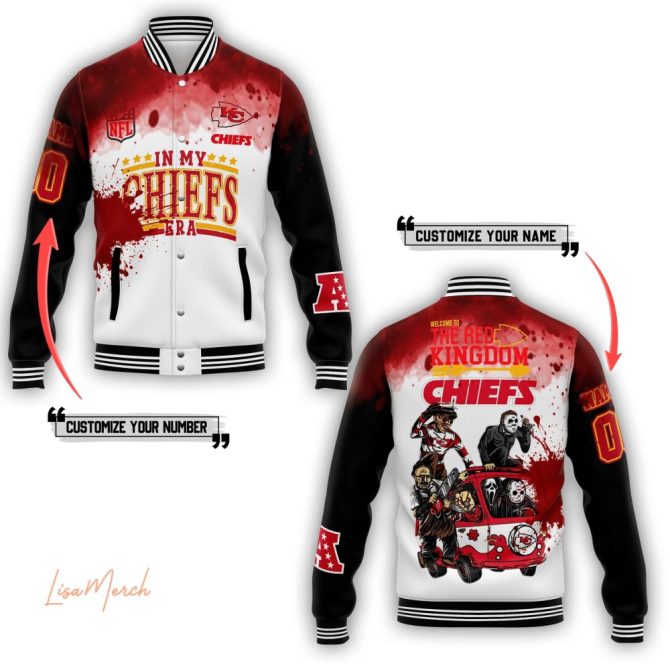 Customizable Chiefs Varsity Jacket - Personalized Name & Number - Perfect For Nfl Fans