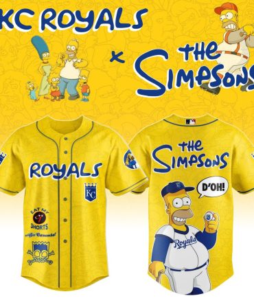 Kc Royals X The Simpsons Limited Edition Baseball Jersey - Vibrant Yellow Design