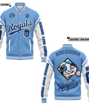 Customizable Kansas City Royals Varsity Jacket - Add Your Name & Number - Perfect Gift For Fans!