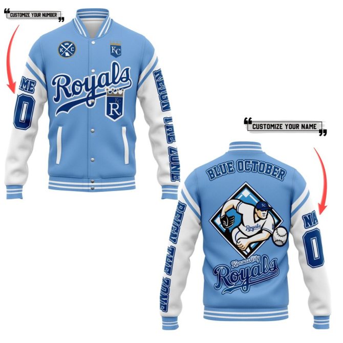Customizable Kansas City Royals Varsity Jacket - Add Your Name & Number - Perfect Gift For Fans!