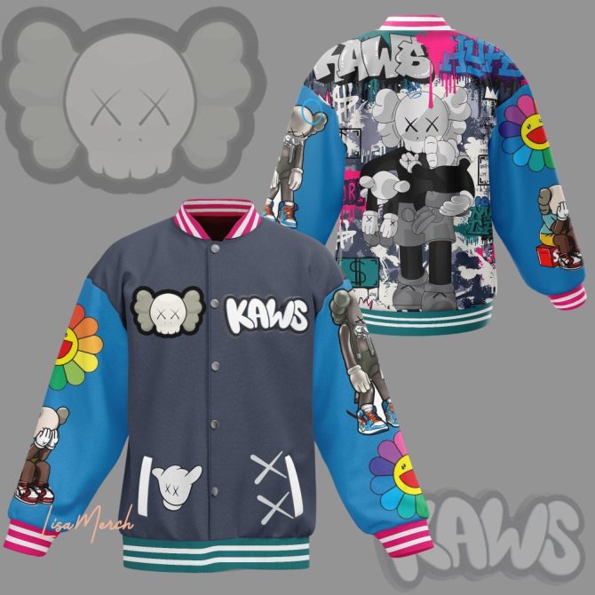 Limited Edition Kaws Varsity Jacket – Vibrant Streetwear With Iconic Art Design