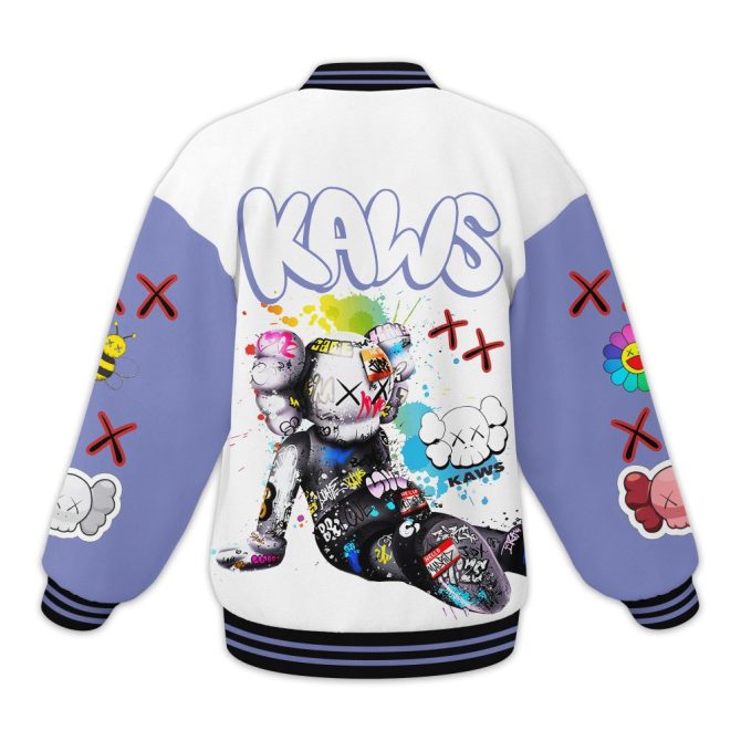 Customizable Kaws Art Jacket - Add Your Name! Trendy Streetwear Varsity Style - Image 3