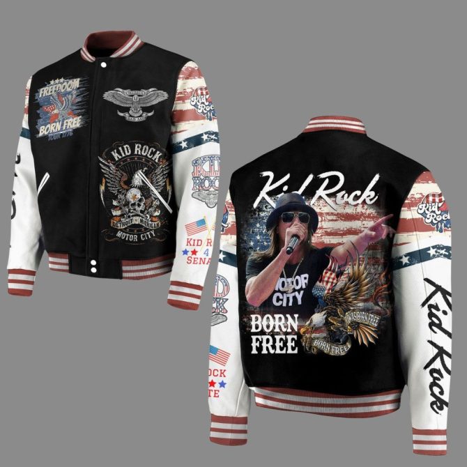 Kid Rock Motor City Bomber Jacket - Born Free Tour Edition , Limited Edition Stylish Outerwear