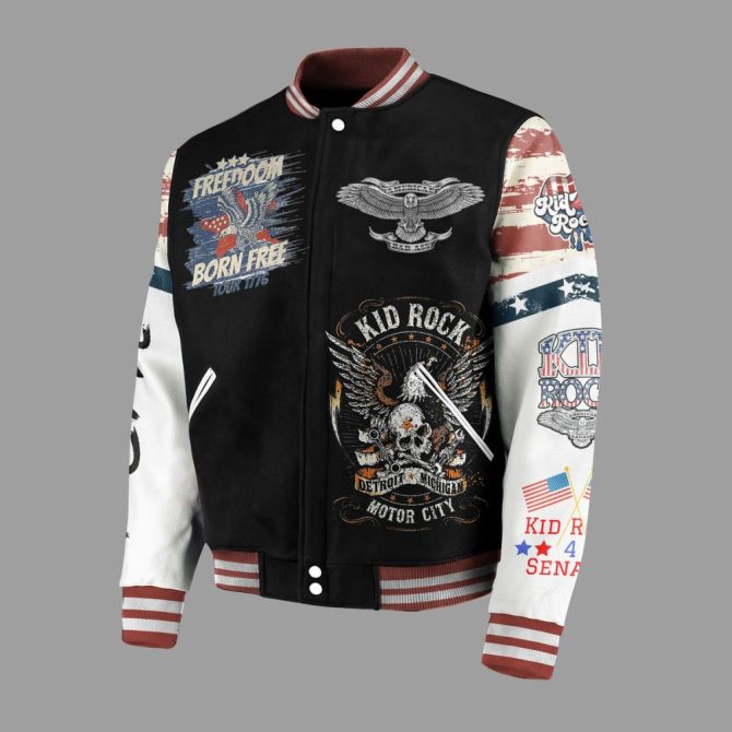 Kid Rock Motor City Bomber Jacket - Born Free Tour Edition , Limited Edition Stylish Outerwear - Image 2