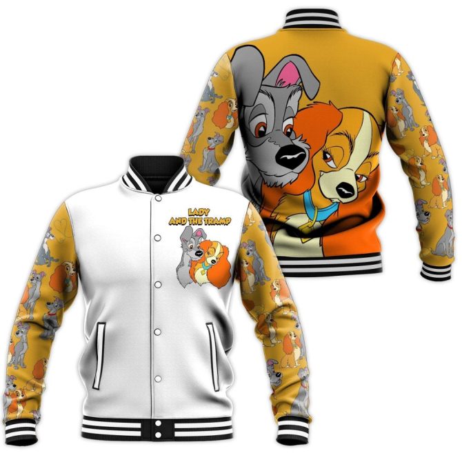 Lady And The Tramp Jacket - Stylish Cartoon Varsity Bomber For Fans