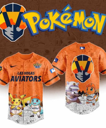 Las Vegas Aviators Pokémon Jersey – Pikachu, Squirtle, Charmander Design, Limited Edition