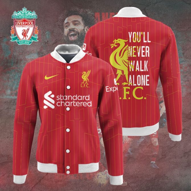 Liverpool Fc Red Varsity Jacket - You'Ll Never Walk Alone - Official Fan Gear