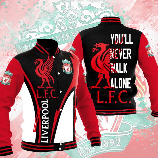 Liverpool Fc Varsity Jacket - Stylish 'You'Ll Never Walk Alone' Design For Fans