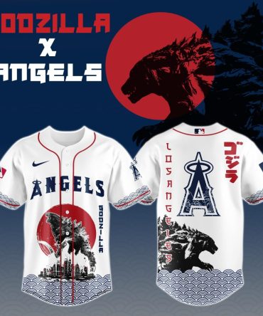 Limited Edition Godzilla X Angels Baseball Jersey – Unique Design, Perfect Gift For Fans!