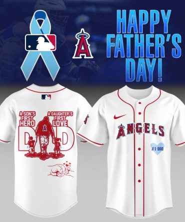 Celebrate Dad: Angels Baseball Jersey - A Son’S First Hero, A Daughter’S First Love - Perfect Father’S Day Gift!