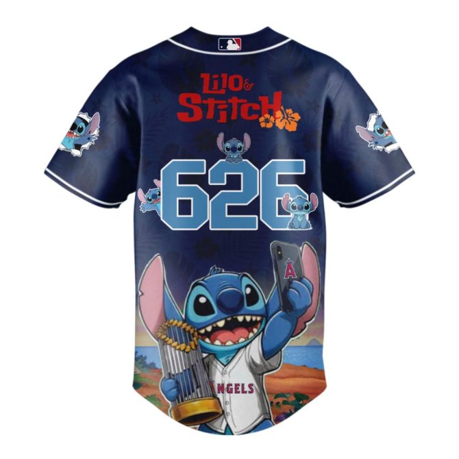 Exclusive Lilo & Stitch X Mlb Angels Jersey – Limited Edition Sportswear - Image 3
