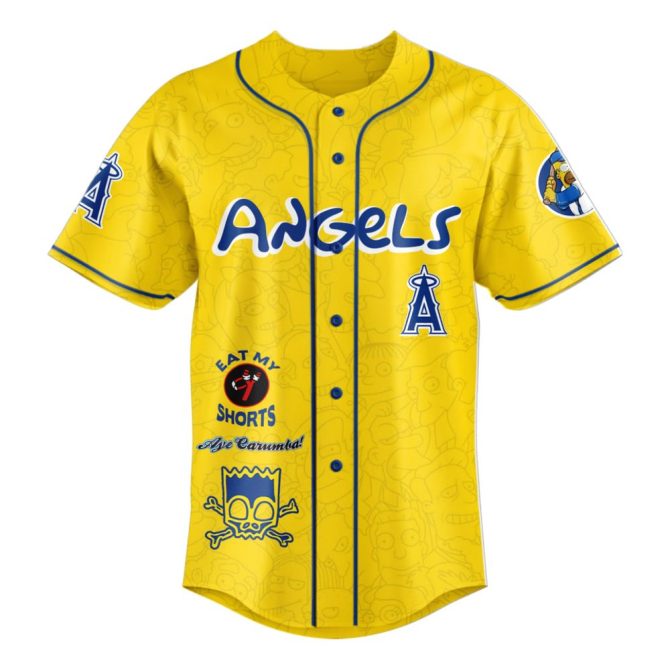 La Angels X The Simpsons Limited Edition Baseball Jersey - Homer D'Oh Design - Image 2
