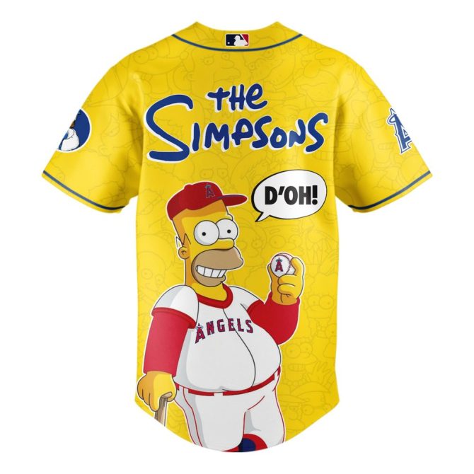La Angels X The Simpsons Limited Edition Baseball Jersey - Homer D'Oh Design - Image 3