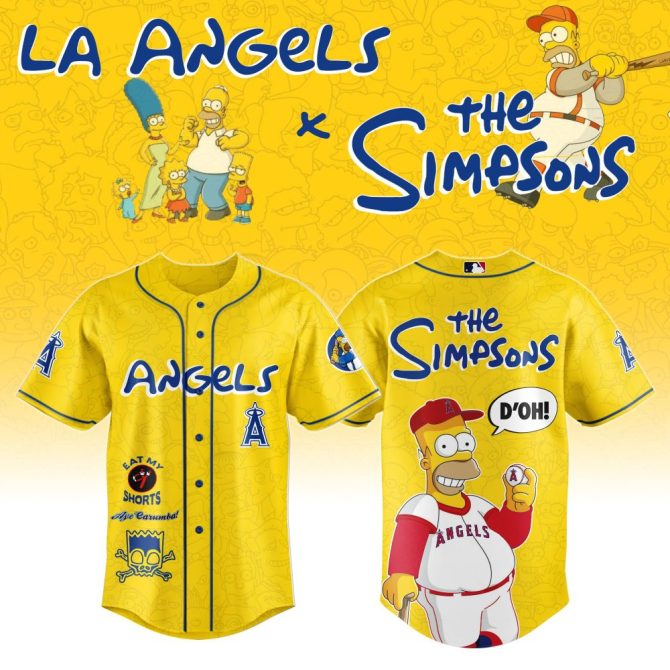 La Angels X The Simpsons Limited Edition Baseball Jersey - Homer D'Oh Design