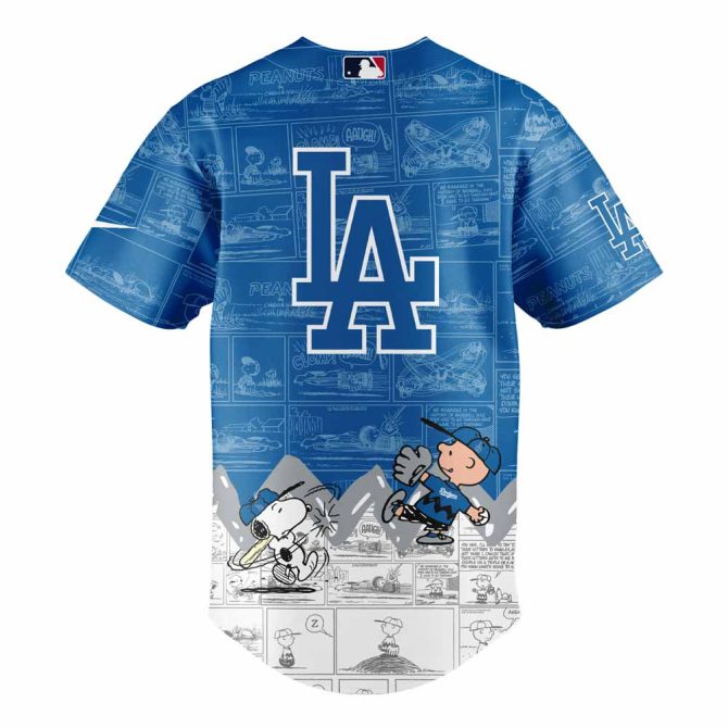 Limited Edition Peanuts Night La Baseball Jersey – Fun Cartoon Design For Fans - Image 3