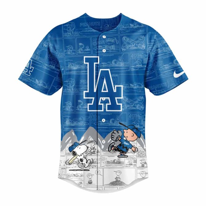 Limited Edition Peanuts Night La Baseball Jersey – Fun Cartoon Design For Fans - Image 2