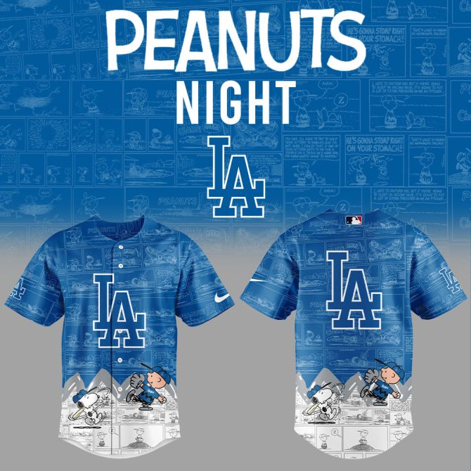 Limited Edition Peanuts Night La Baseball Jersey – Fun Cartoon Design For Fans