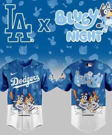 Limited Edition Dodgers X Bluey Night Jersey - Official Mlb Kids Apparel