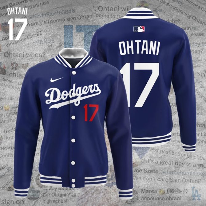 Official Dodgers Ohtani #17 Varsity Jacket - Premium Mlb Fan Gear
