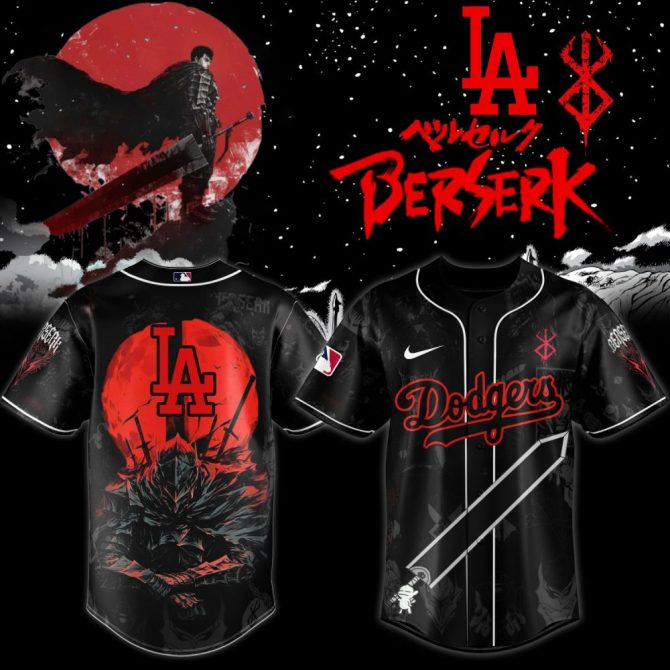 Limited Edition La Dodgers X Berserk Baseball Jersey - Dark Anime Style Gear