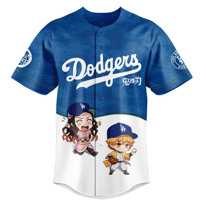 Demon Slayer X Mlb Dodgers Jersey - Limited Edition Anime Fan Gear - Image 2