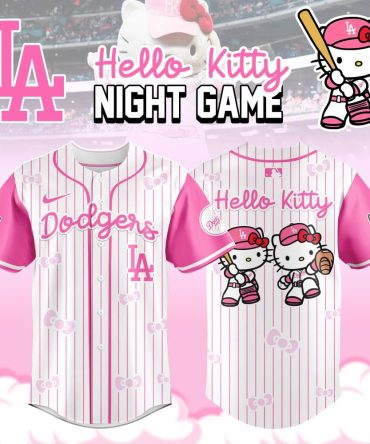 Hello Kitty Dodgers Night Game Jersey – Cute Pink Stripes, Perfect Gift!