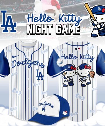 Hello Kitty Dodgers Jersey & Cap Set - Official Mlb Night Game Gear