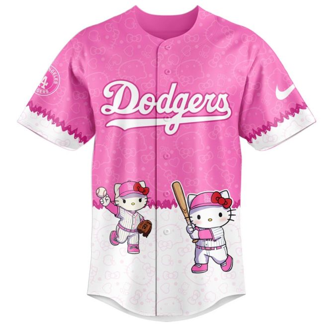 Hello Kitty X Mlb Dodgers Pink Jersey & Cap Set - Limited Edition Fan Gear - Image 2