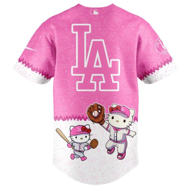 Hello Kitty X Mlb Dodgers Pink Jersey & Cap Set - Limited Edition Fan Gear - Image 3