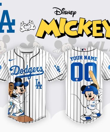 Custom La Dodgers X Mickey Mouse Jersey - Personalized Name & Number - Disney Mlb Apparel