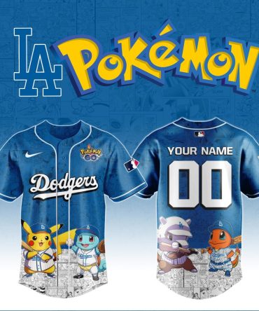 Custom La Dodgers Pokémon Baseball Jersey - Personalized Fan Gear With Pikachu & Charmander