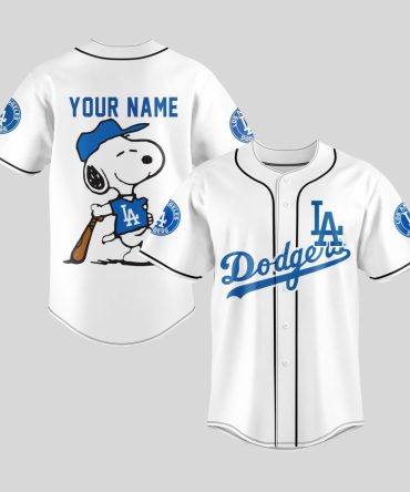 Custom La Dodgers Snoopy Baseball Jersey – Personalize With Your Name!