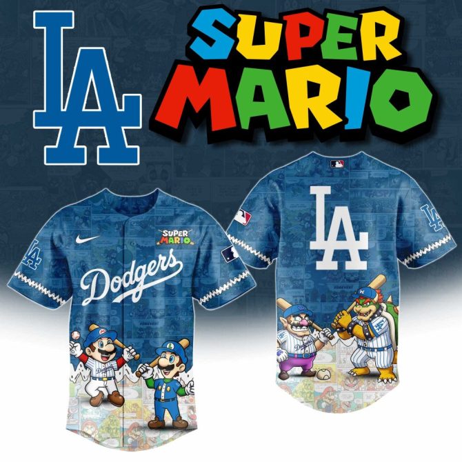 Limited Edition La Dodgers X Super Mario Baseball Jersey - Exclusive Design For Fans