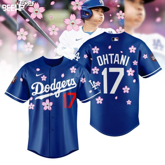Limited Edition Dodgers Jersey Ohtani #17 Cherry Blossom Design – Perfect Gift For Fans!