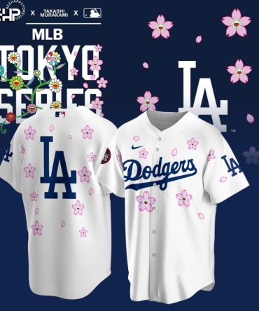 Limited Edition Dodgers Tokyo Series Jersey - Cherry Blossom Design By Takashi Murakami