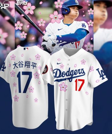 Limited Edition Dodgers Baseball Jersey - Sakura Design With Player Number 17