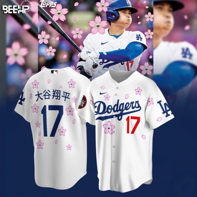 Limited Edition Dodgers Baseball Jersey - Sakura Design With Player Number 17