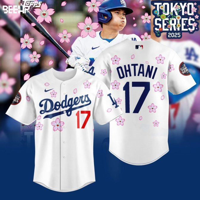 Limited Edition Dodgers Tokyo Series 2025 Jersey - Ohtani #17 Sakura Design